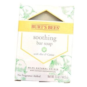 Burt's Bees Bar Soap, Soothing with Aloe & Cotton, 5.1 Ounce